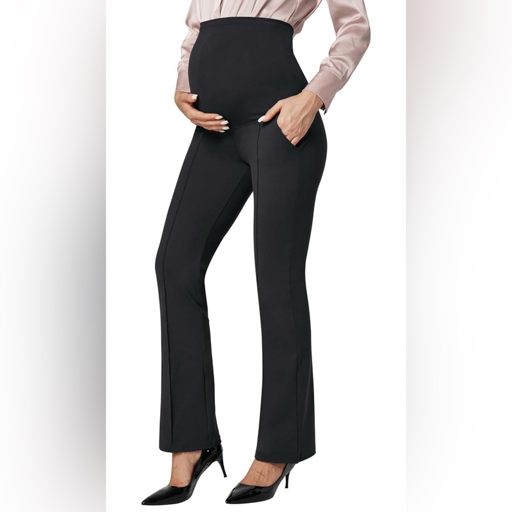 Elegant Black Maternity Flare Pants Soft & Stretchy XXL (NWT)